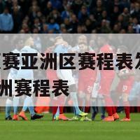 2026世预赛亚洲区赛程表发布,2022世预赛亚洲赛程表